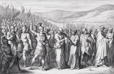 Folkets uttåg till Mons Sacer, graverad av B. Barloccini, 1849